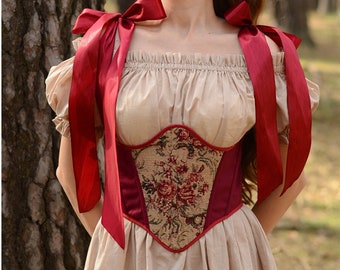 cottagecore dress, milkmaid corset dress, boho bridesmaid dress, princess bridgerton waist dress, fairy prom renaissance dress, 1830s dress