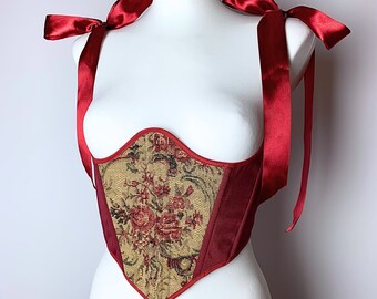 reversible underbust corset belt, cupless cottagecore corset, renaissance corset, plus size corset tops, heart cutout custom corset