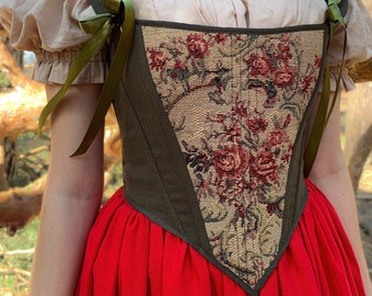 underbust corset top, custom renaissance corset, ren faire, 18th century stays, victorian rococo corset, plus size 1830s corset dress