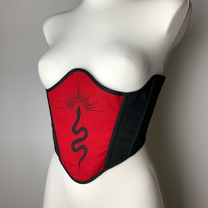 underbust corset belt, renaissance reversible corset, ren fair corset, custom cupless corset, victorian plus size corset, snake, steampunk
