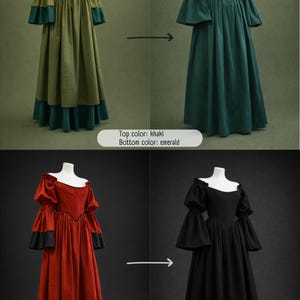 reversible renaissance dress, renfaire dress, medieval victorian dress, fairy blue wedding dress, bride dress, plus size, corset dress image 9