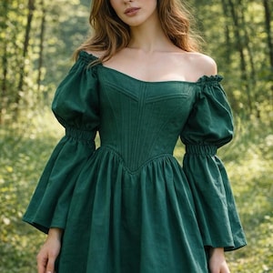 reversible renaissance dress, renfaire dress, medieval victorian dress, fairy blue wedding dress, bride dress, plus size, corset dress image 11