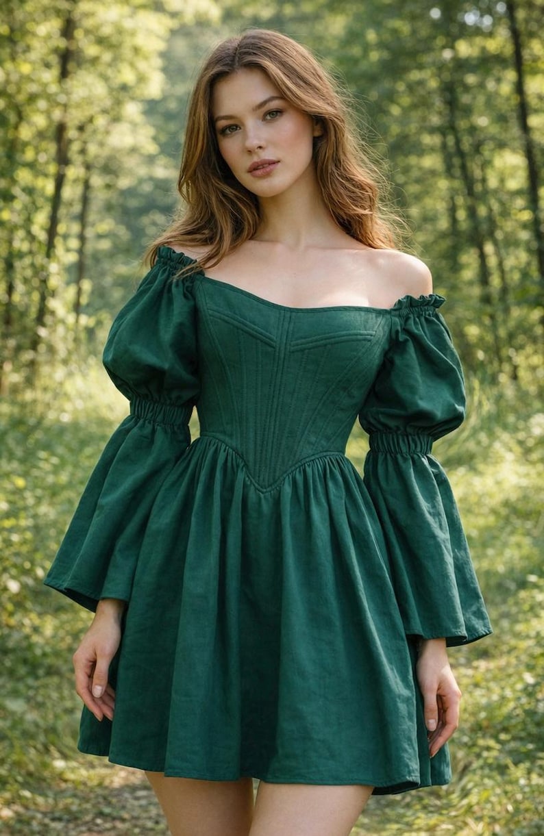 reversible renaissance dress, renfaire dress, medieval victorian dress, fairy blue wedding dress, bride dress, plus size, corset dress image 11