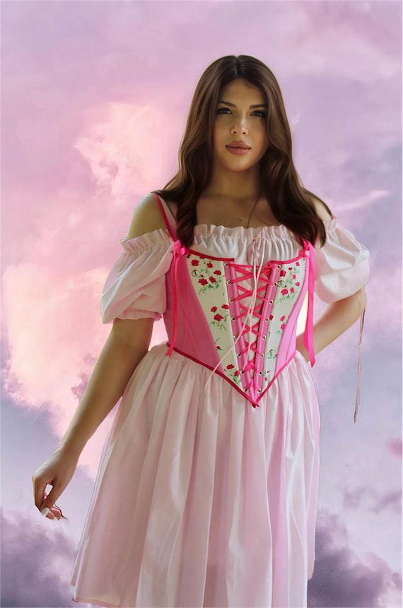 Medieval Corset Dress, Fairytale Wedding Dress, Fantasy Wedding Dress, Victorian Pink Dress, Renaissance Dress Fairy - Etsy Israel Medieval Corset Dress, Fairytale Wedding Dress, Fantasy Wedding Dress, Victorian Pink Dress, Renaissance Dress Fairy - Etsy Israel