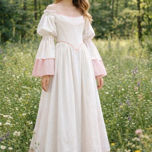 reversible renaissance dress, renfaire dress, medieval victorian dress, fairy blue wedding dress, bride dress, plus size, corset dress image 19