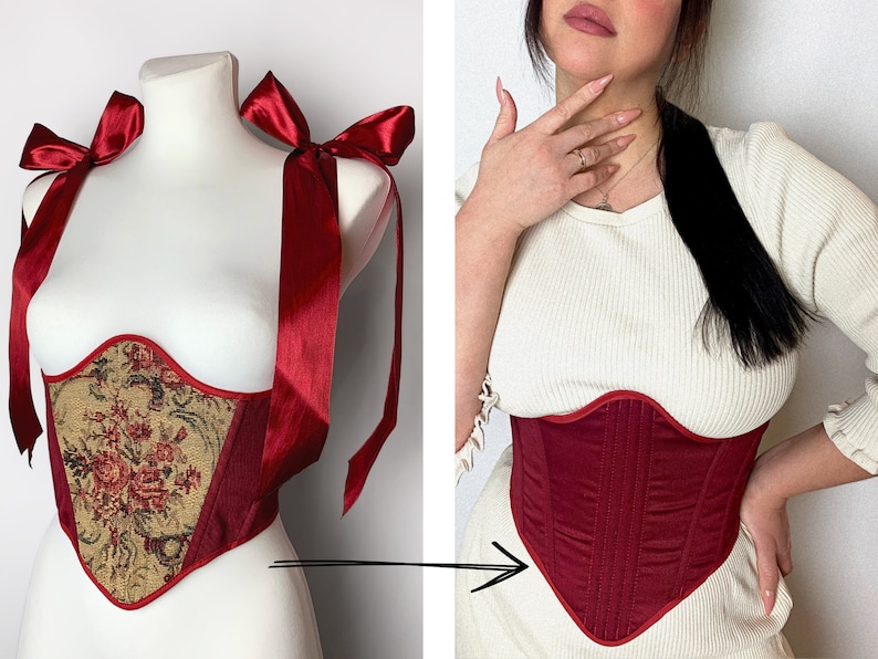 Corset Top and Underbust Corset, Renaissance Ren Faire Corset, Corset