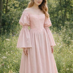 reversible renaissance dress, renfaire dress, medieval victorian dress, fairy blue wedding dress, bride dress, plus size, corset dress image 20