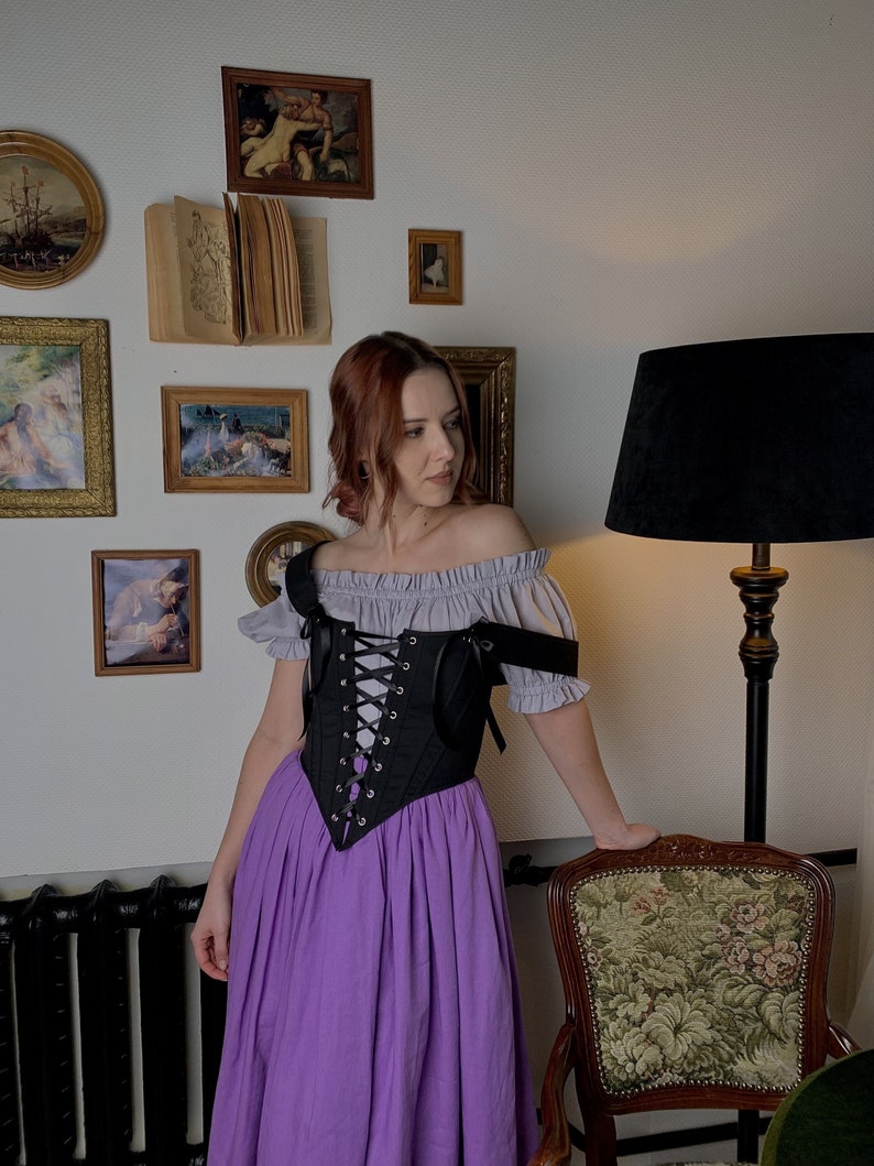 Victorian Corset Top, 1860s Corset, Edwardian Corset, Black Renaissance