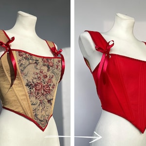 renaissance corset top, tapestry ren faire corset, vampire corset, underbust corset, corset stays, bridal corset, wedding corset