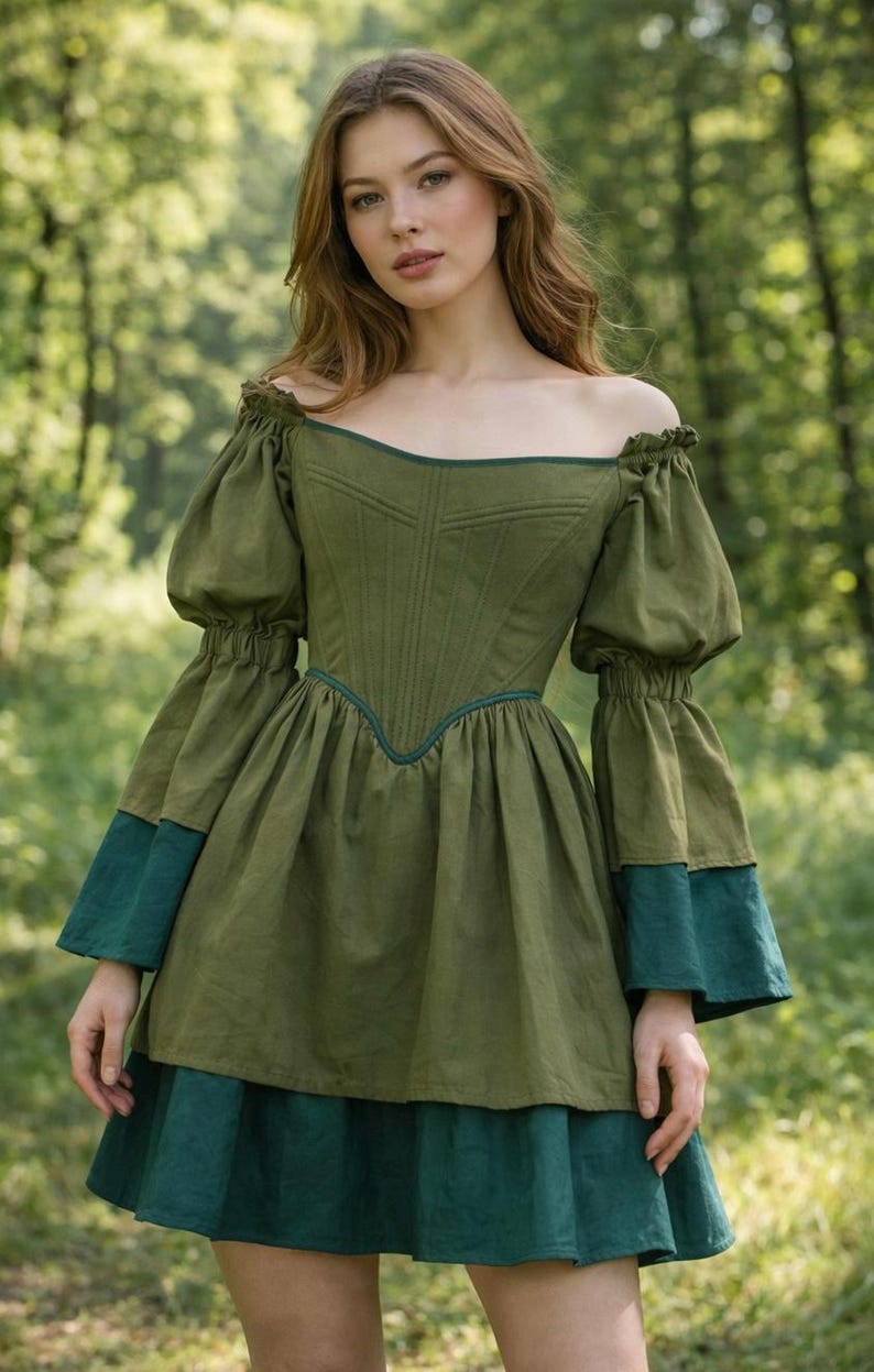 reversible renaissance dress, renfaire dress, medieval victorian dress, fairy blue wedding dress, bride dress, plus size, corset dress image 10