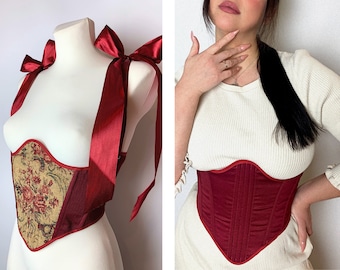 corset belt, underbust cottagecore corset, renaissance plus size corset, custom corset top, milkmaid dress, corset dress, 18th century stays