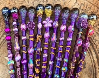 Fairy Wand, Magic Wand, Purple Wand, Handmade Wand, Very Violet, Fairy Jasmine's House, 26 cm, ready to ship