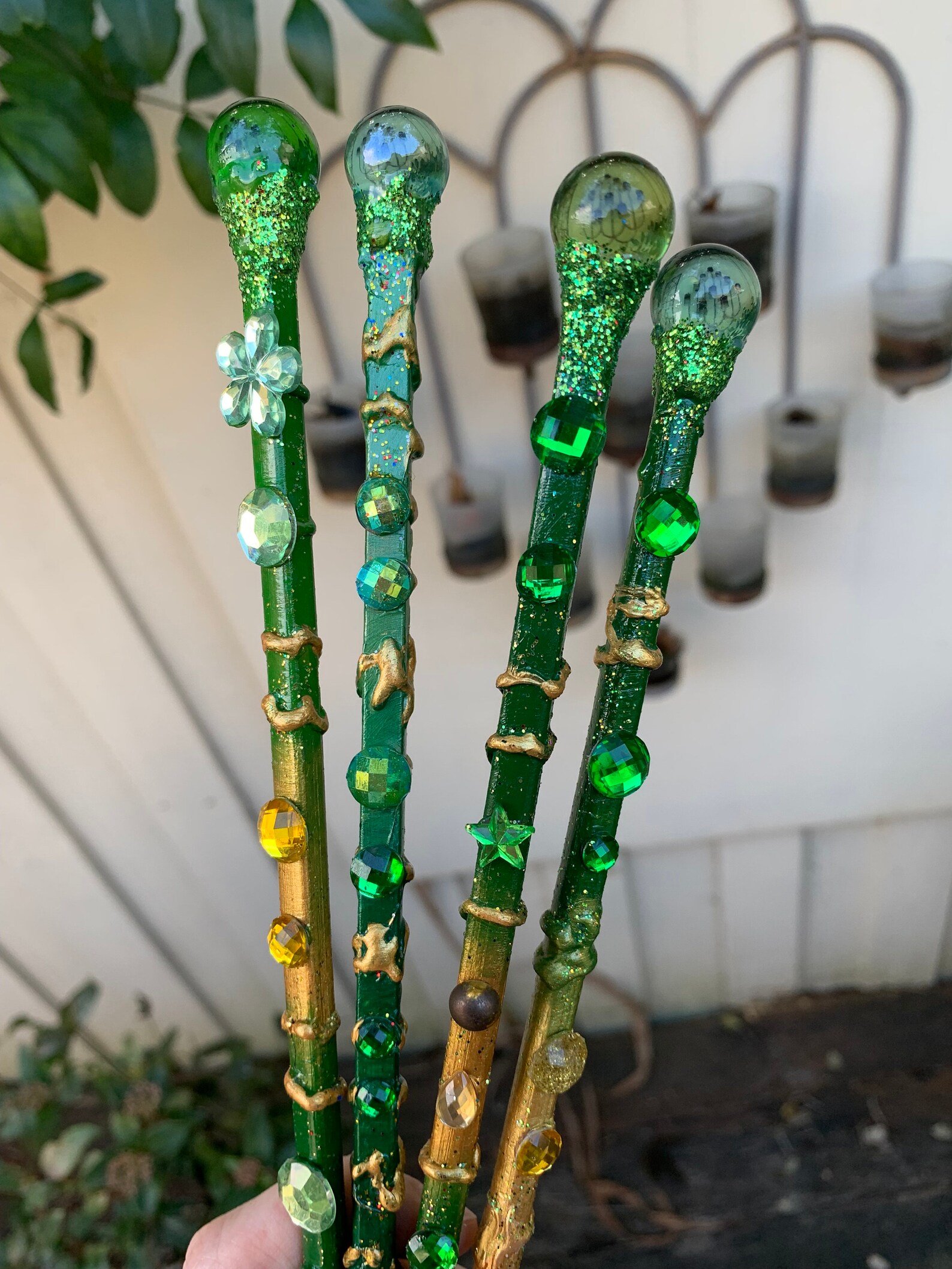 Fairy Wand, Magic Wand, Green Wand, Emerald Green, Handmade Wand, Fairy