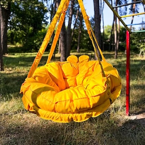 Hammock Chair for Kids and Adults, Hammock Swing Chair – Hanging Chair for Indoor & Outdoor – Cozy Seat with Cushion, Relaxing Hammock Chair