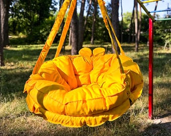 Hammock Chair for Kids and Adults, Hammock Swing Chair – Hanging Chair for Indoor & Outdoor – Cozy Seat with Cushion, Relaxing Hammock Chair