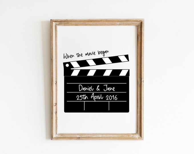 Personalised Clapperboard Art Print | Movie Themed Art Gift | Hollywood Directors Board | Movie Props | Film Lover Gifts | Christmas Gifts