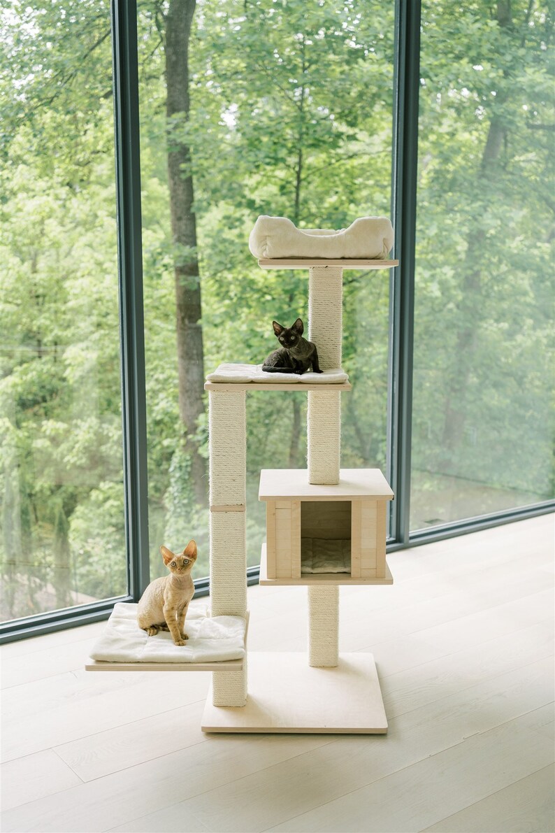 Milo 60 Modern Multilevel Sturdy Cat Tree Condo With Etsy