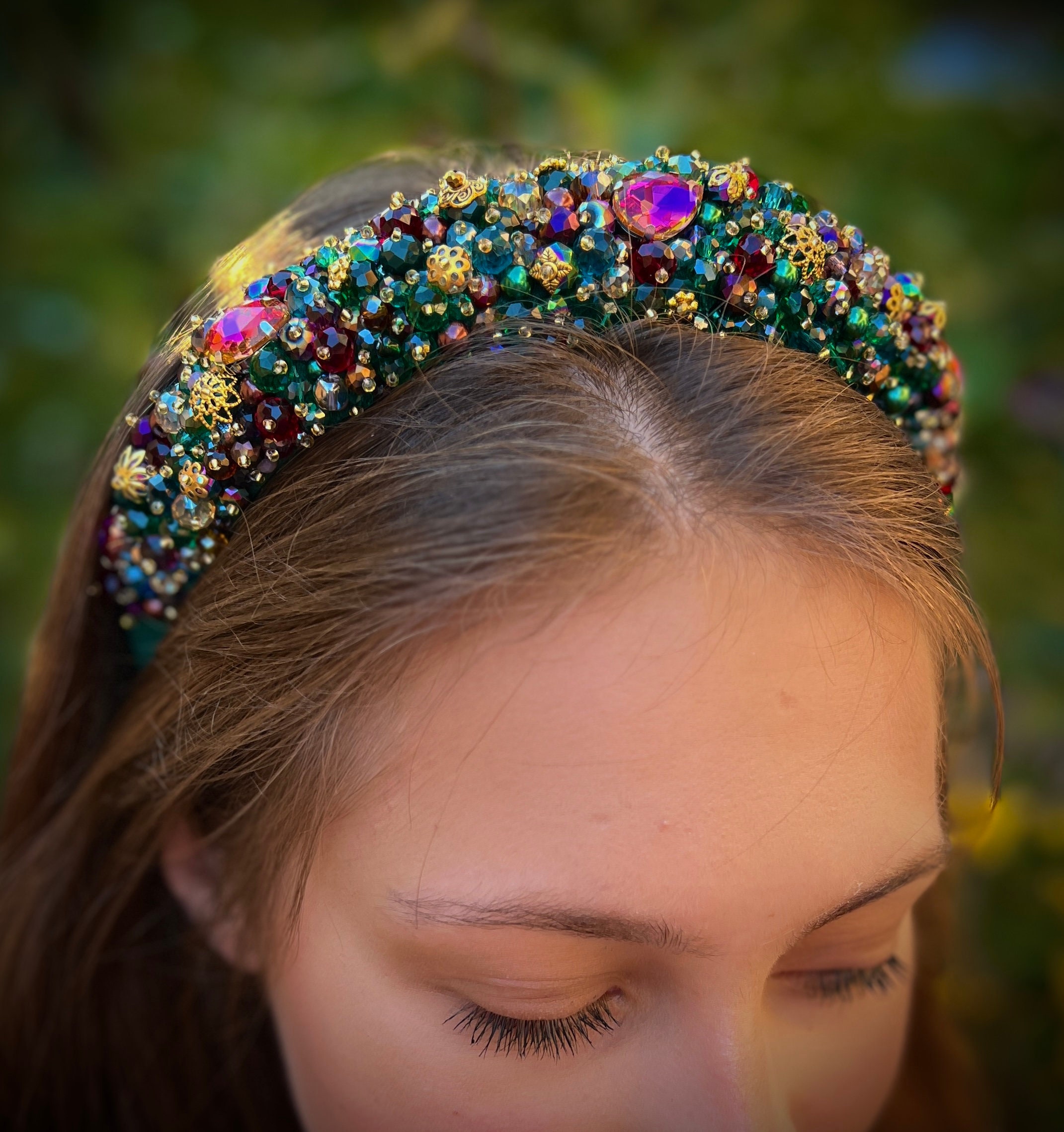 Women's Baroque Crystal Rhinestone Headband - Padded Hairband, Crown Accessory 3 thumbnail image