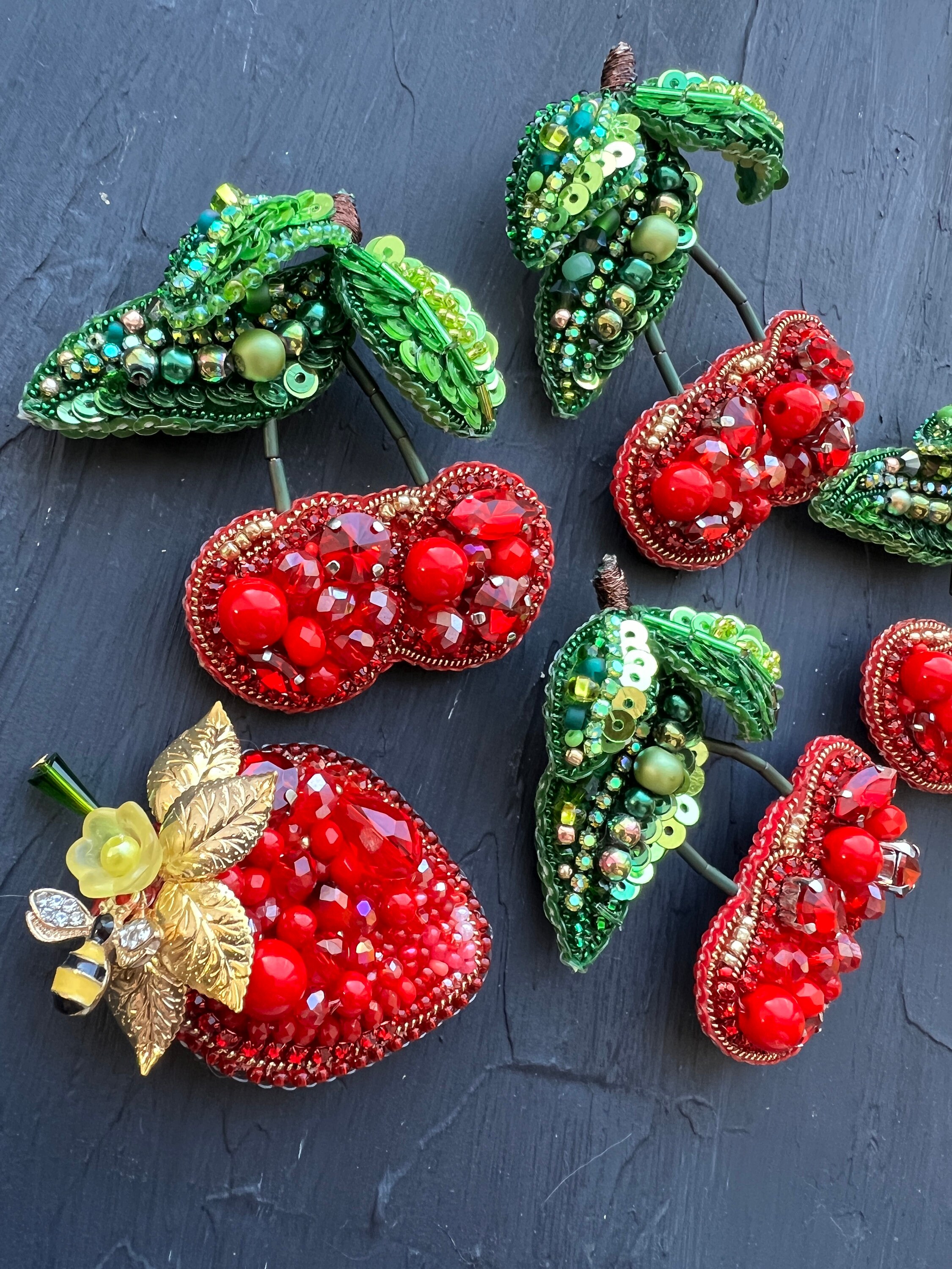 アクセサリー takanadaisuke Red cherry brooch Brooch 3D Cherry ,red Cherry Jewelry, Cherry Bloom Berry - Etsy