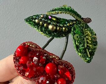 アクセサリー takanadaisuke Red cherry brooch Brooch 3D Cherry ,red Cherry Jewelry, Cherry Bloom Berry - Etsy