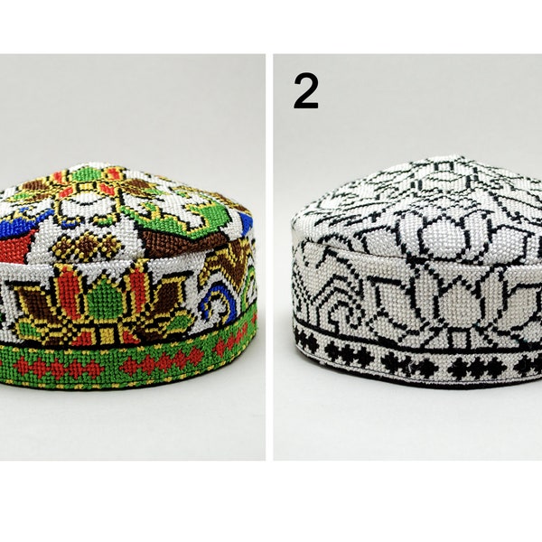 Choose Best Hats Caps Kufi silk Handmade embroidery Uzbekistan Doppi Central Asian Traditional headwear kopiah topi hadiah gift men women