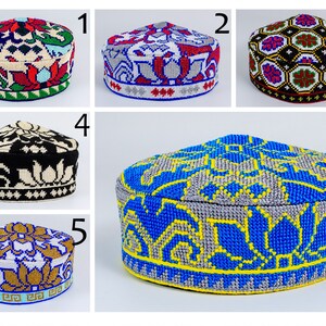 Kleine Oezbeekse hoed Cap Kufi handgemaakte borduurwerk Oezbekistan Doppi Centraal-Aziatische traditionele moslims hoofddeksels islamitische stijl cadeau mannen vrouwen
