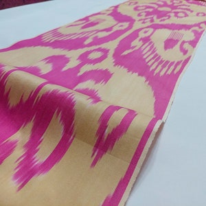 Pink - Ikat Fabric Cover Handmade Paper Notebook (5 x 3.5 in)