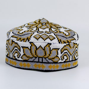 Uzbekistan Hat Kufi Cap Doppi Muslims Traditional handmade embroidery Oriental hat kufi Turkish Indian Kavkaz best Asian gift for Him Her