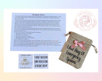 Little Bag of Emergency Spoons | Chronic Illness  | Spoonie gift | invisible illness | no spoons left | stay strong | spoon theory | warrior