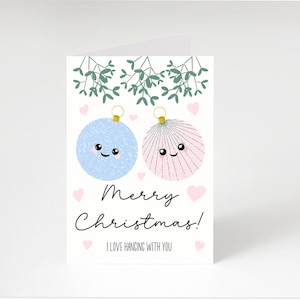 Christmas Card - I Like Hanging With You - Pun - A5 - Blank Inside
