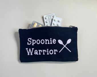 Spoonie Warrior make up, toiletry, cosmetic, medical, jewellery bag. Tablet storage. Medicine. Pencil case