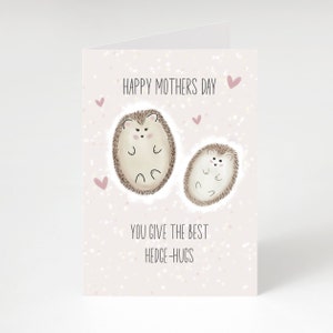 Le das a The Best Hedgehugs Happy Mothers Day Card - Mamá Mamá Madre Mamá Erizo Amante de los animales