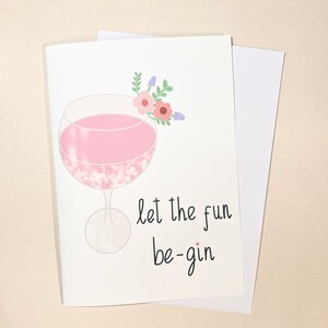 Let The Fun Be-Gin Biglietto di auguri/biglietto di ringraziamento – A5 – Interno vuoto