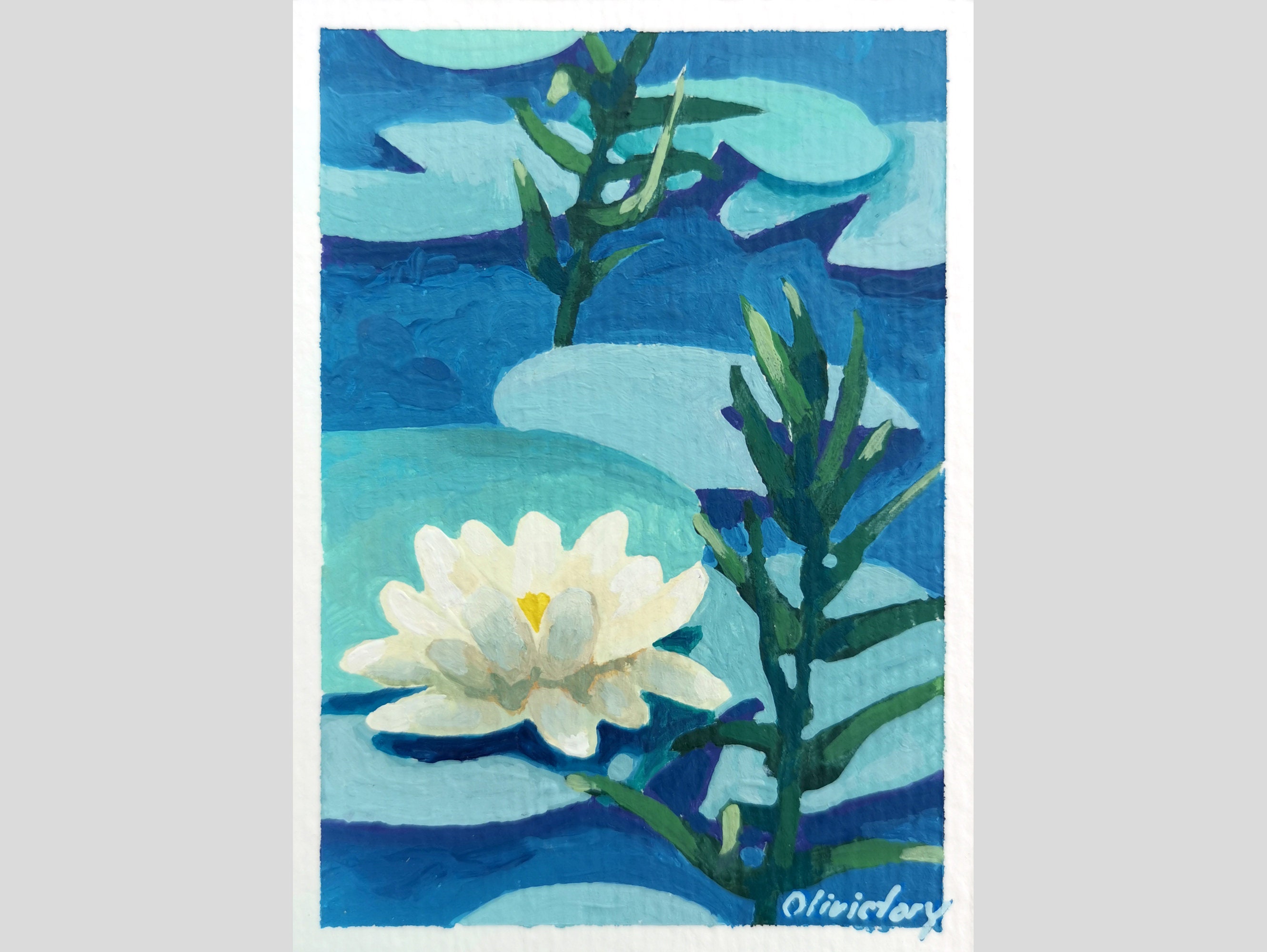 Lily Pad Painting, Lotus Flower Painting, Lily Pad Art, Lotus