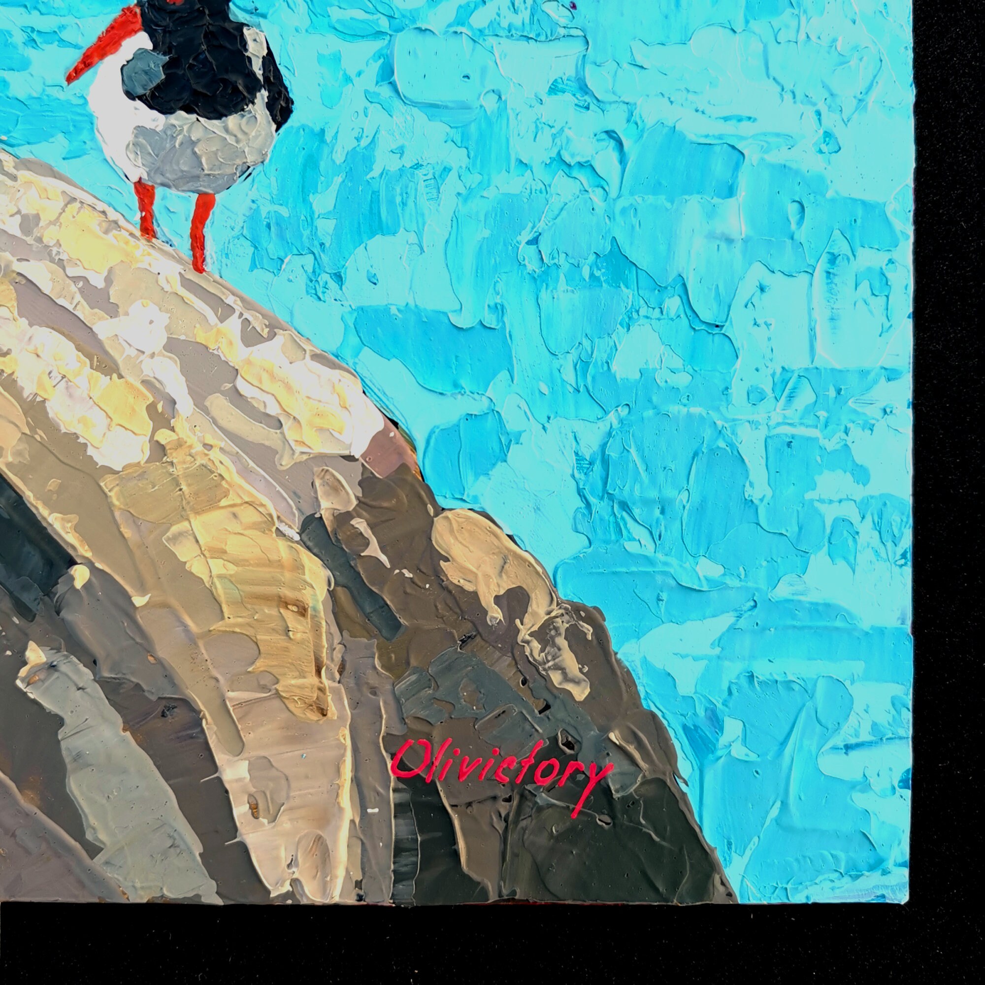 Bird Painting Oystercatcher Artwork Couple Art Seashore Wall Art