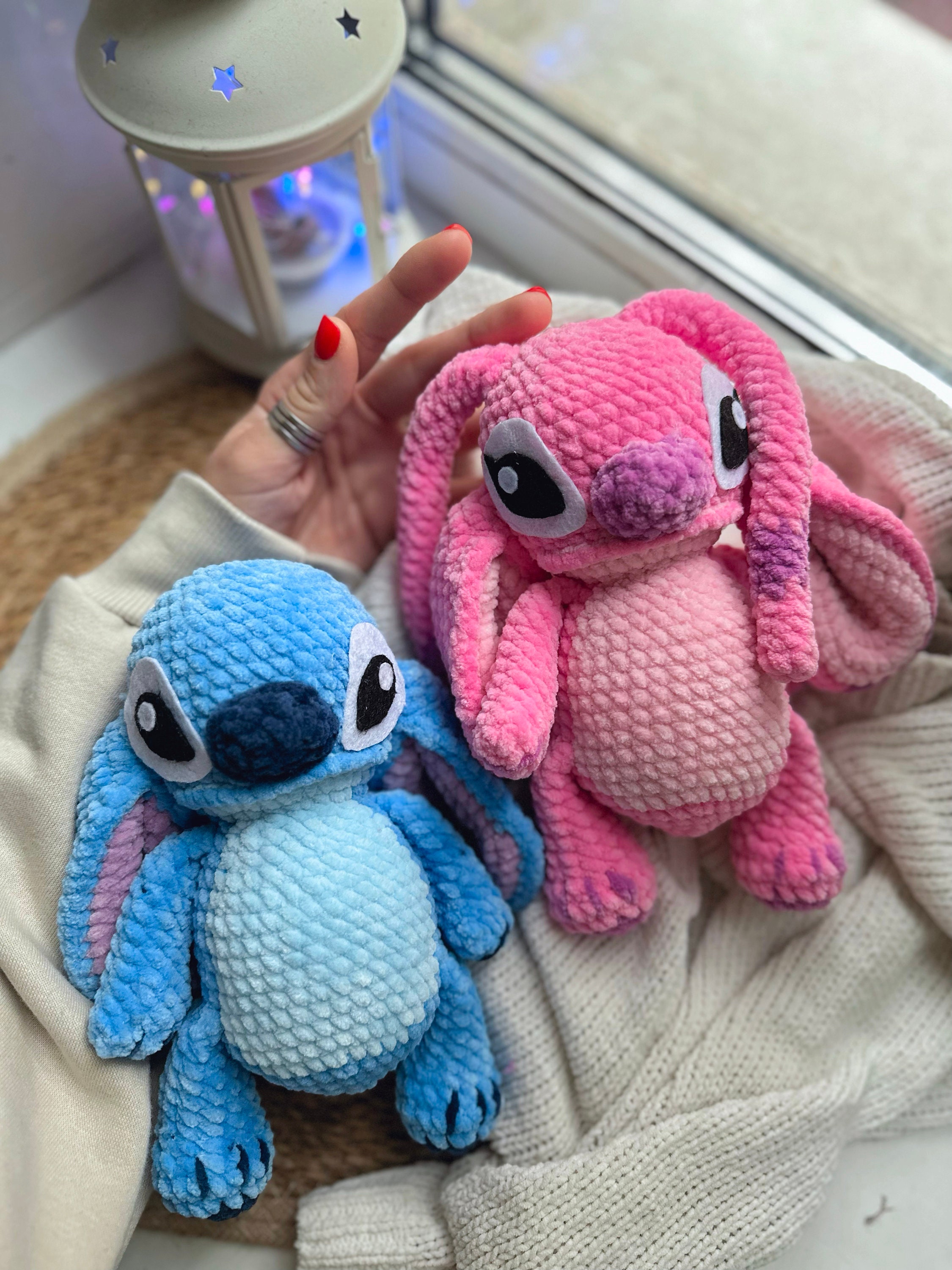 Personalized Lilo and Stitch Plush Doll Cute Plushie Anime Cartoon Stuffed  Pink Blue Gift Room Decor 