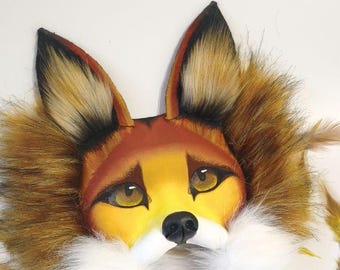 Beste cadeaus voor Therian Fox-masker Handgemaakt voor cosplay Quadrobics Harige Therian-spullen Uniek Therian-themacadeau voor dierenliefhebbers