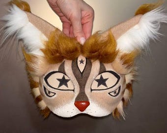 Cadeau voor Therians and Furries Fox masker handgemaakte cosplay Quadrobics harige unieke dieren kostuum accessoire Therian spullen antropomorf
