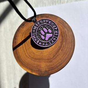 Collar Therian con símbolo de pata, colgante, joyería espiritual animal, regalo de teriantropía hecho a mano, collar espiritual, amantes de los animales Therian, elige color