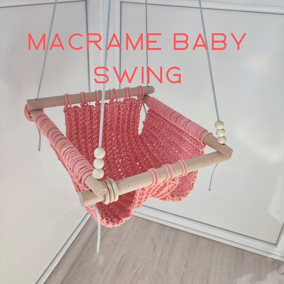 Handmade Baby Swing Macrame Baby Swing Tree Swings Wooden Etsy