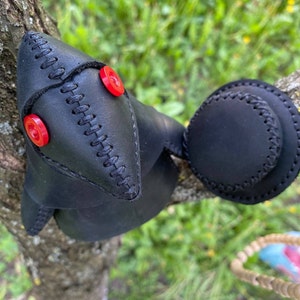 Mini Plague Doctor Doll, Plague Doctor Doll, Handmade Leather Plague Doctor, Goth Doll, Mysterious collectible, Housewarming gift