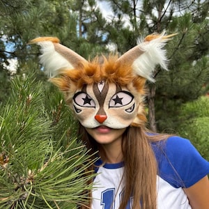 Gift for Therians and Furries Fox mask Handcrafted Cosplay Quadrobics Furry Unique Animal Costume Accessory Costume for Quadrobics