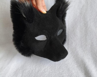 Black Therian Wolf Mask | Shadow Wolf Mask | Quadrobics Wolf Mask | Handmade Wolf Cosplay Mask | Dark Feral Aesthetic