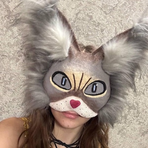 Therian Quadrobics-masker voor meisjes – grillig dier kat kostuum cadeau voor dochter – handgemaakt Therianthrope-cosplaymasker