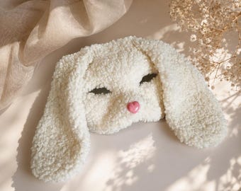 Bunny Mask with Floppy Ears | Handmade Rabbit Mask | Cute Bunny Cosplay Mask | Kawaii Animal Mask | Festival Costume