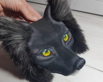 Black wolf Therian Mask Therian Animal Masks  Cosplay Accessory Therian stuff Unique Masquerade Majestic Wolf Mask Therianthropy Quadrobics