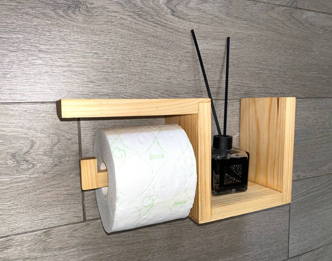 Euro Cottage Style Toilet Paper Wood Holder Toilet Paper Holder With