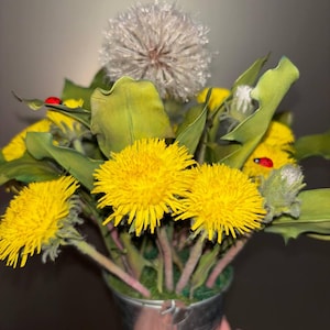 Realistic fake flowers Dandelions bouquet Artificial Real touch flower Outdoor decor Flowers dandelions Kitchen window sill decor