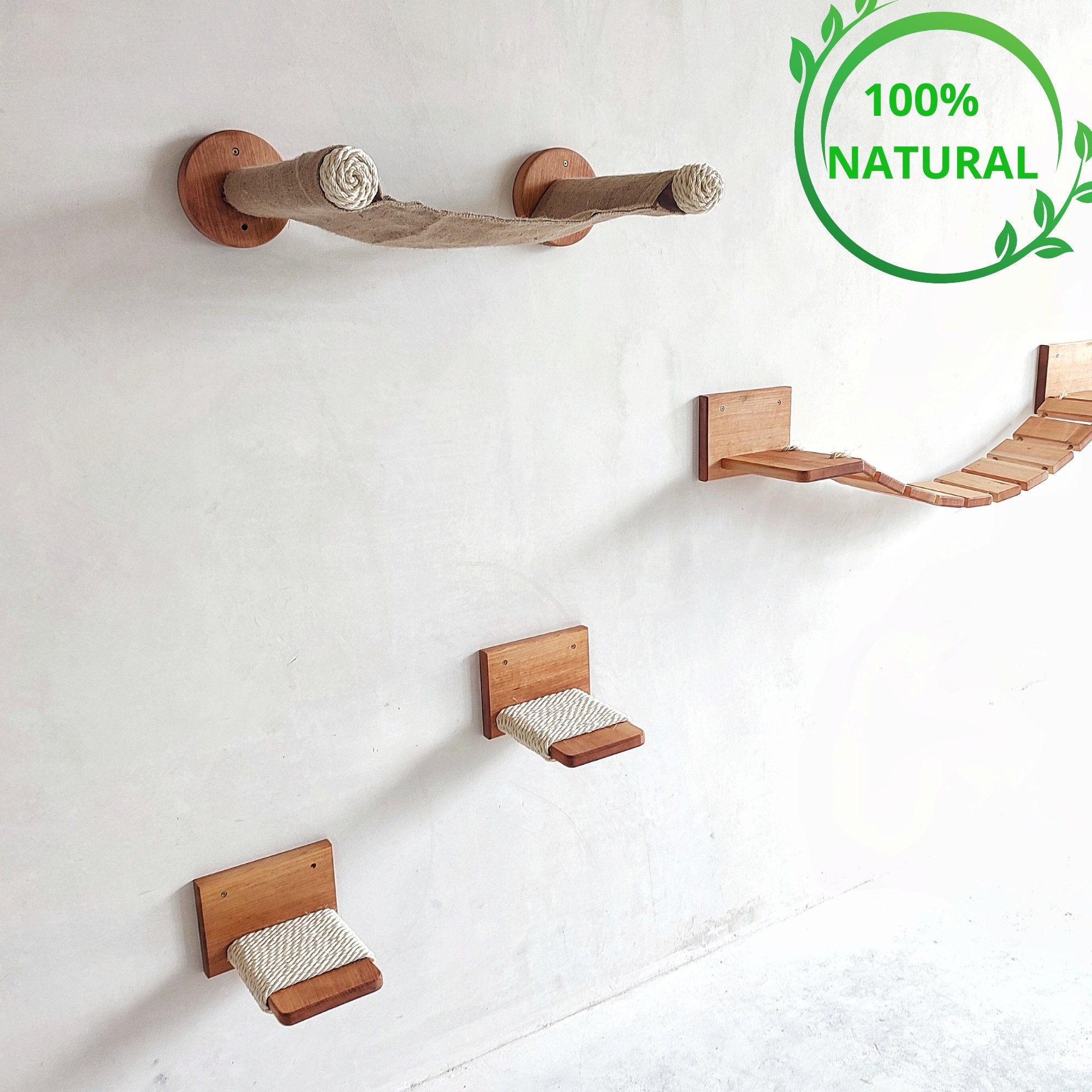 Cat Jungle Gym Cat Tree Natural Wood Set Playground Furniture Etsy