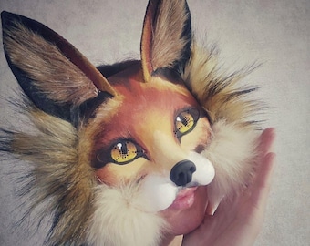 Therian mask fox Cosplay Quadrobics Furry Unique Animal Costume Accessory Therian stuff Anthropomorphic Fursuit Lifelike Fox Mask